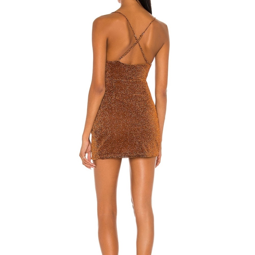 Superdown Shimmering Orange Dress - Picture 3 of 9